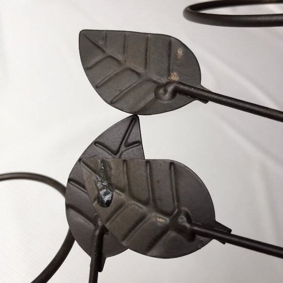 Sconce Candle Holder Wall Hanging Plant Vines Leaves Art Bronze Tone Metal Decor - Picture 11 of 11